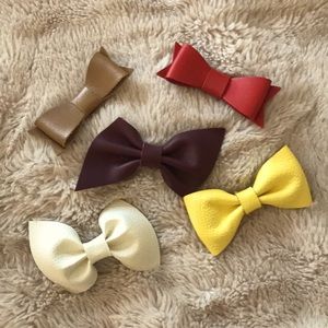 💐 Little Poppy Co. 🎀 Leather Hair Bow Set